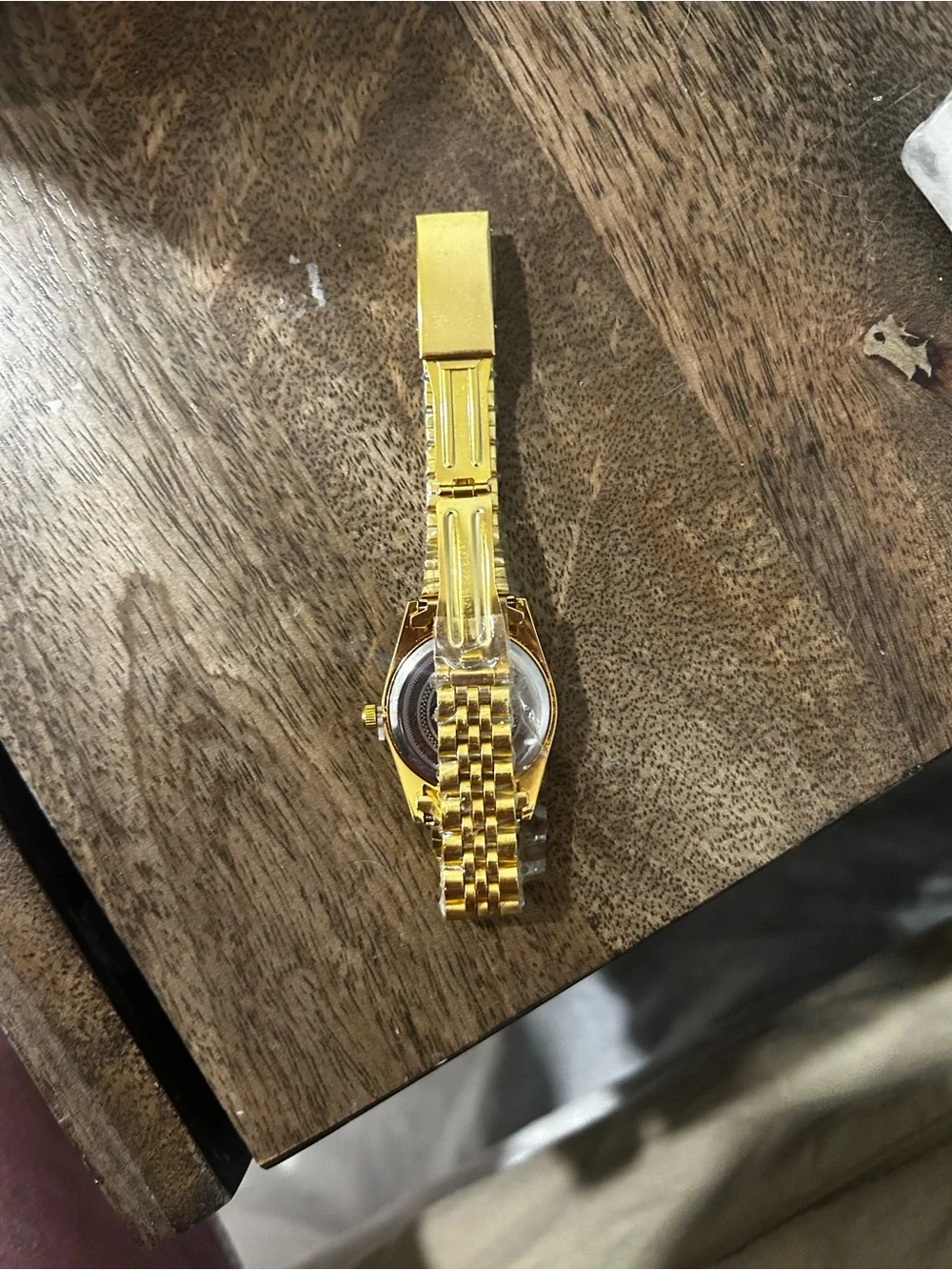 Men's Gold-Tone Dress Watch with Black Dial